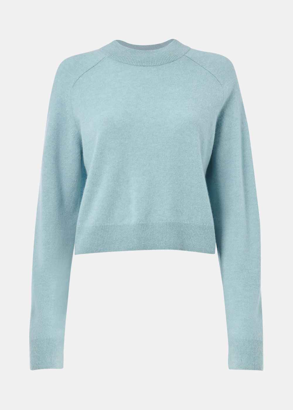 Pale Blue Cashmere Crop Crew