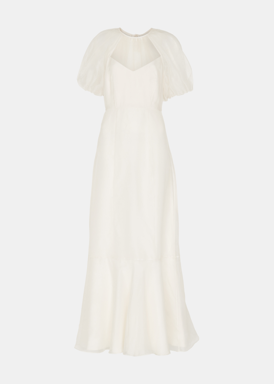 Ivory Sabrina Silk Wedding Dress