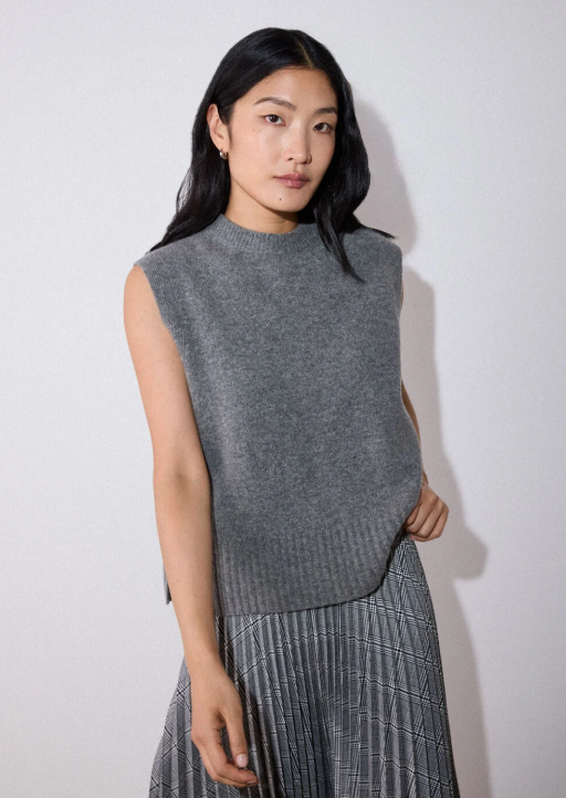 Grey Wool Sleeveless Tank