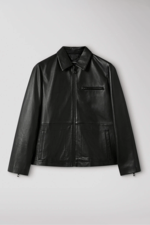 Black Kate Zip Leather Jacket