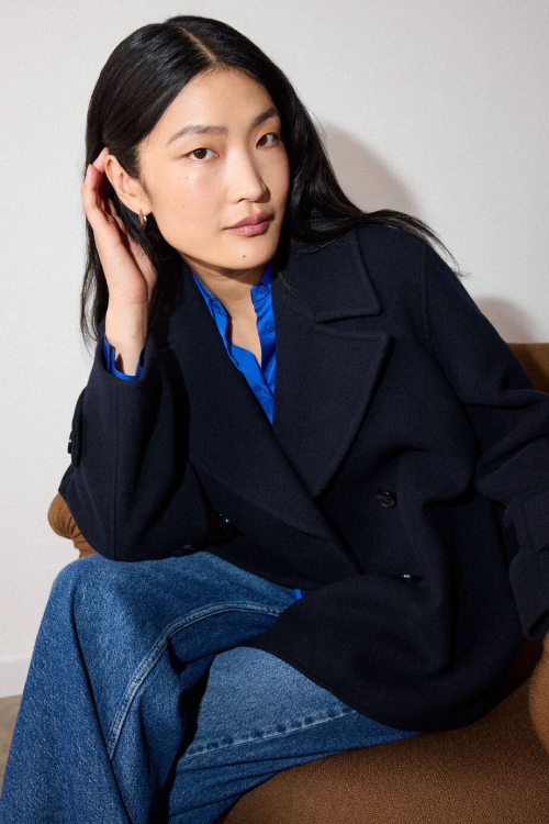 Navy Double Breasted Pea Coat