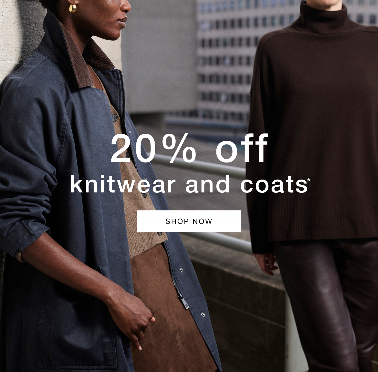 20% off knitwear & coats