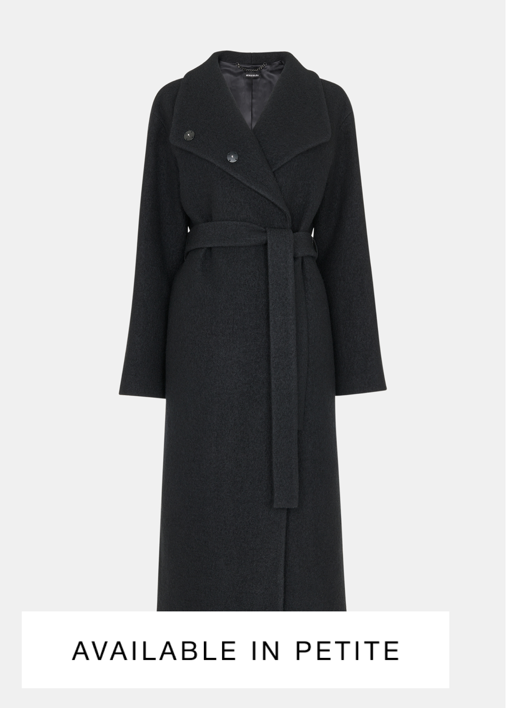 Black Morgan Funnel Neck Coat