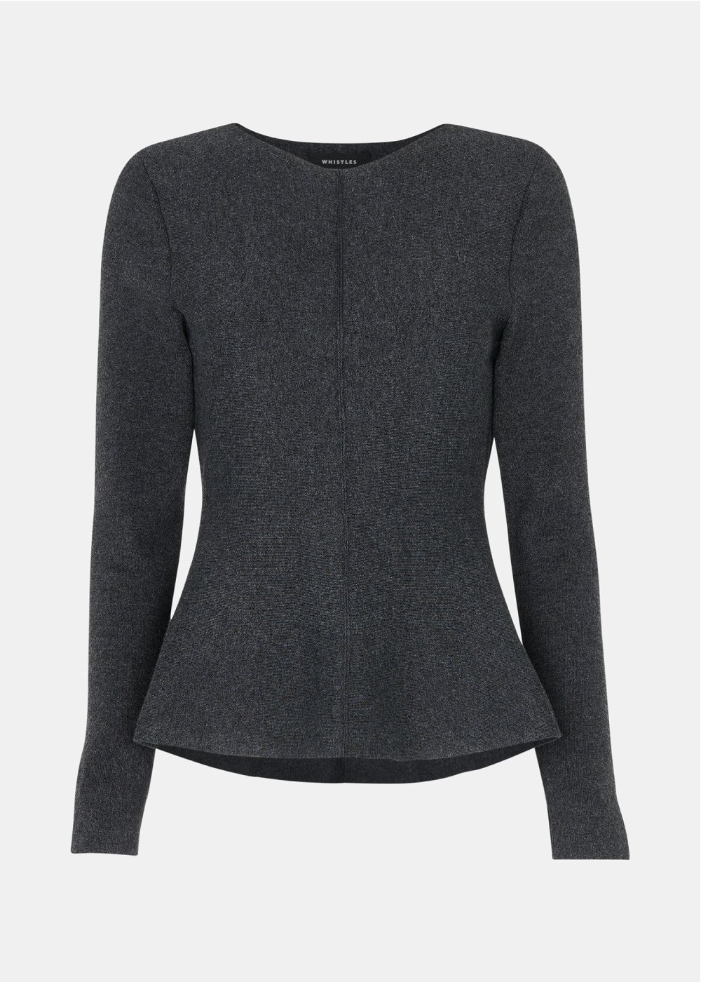 Dark Grey Peplum Detail Knit