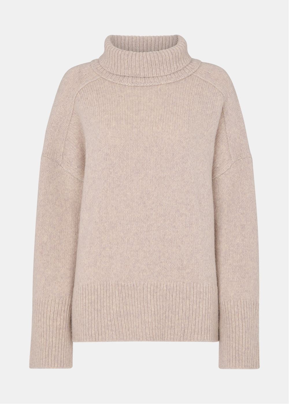 Ivory Wool Roll Neck Knit