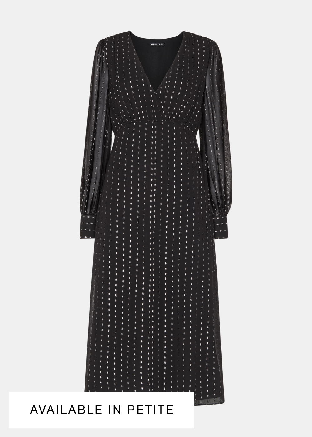 Black Metallic Stripe Midi Dress