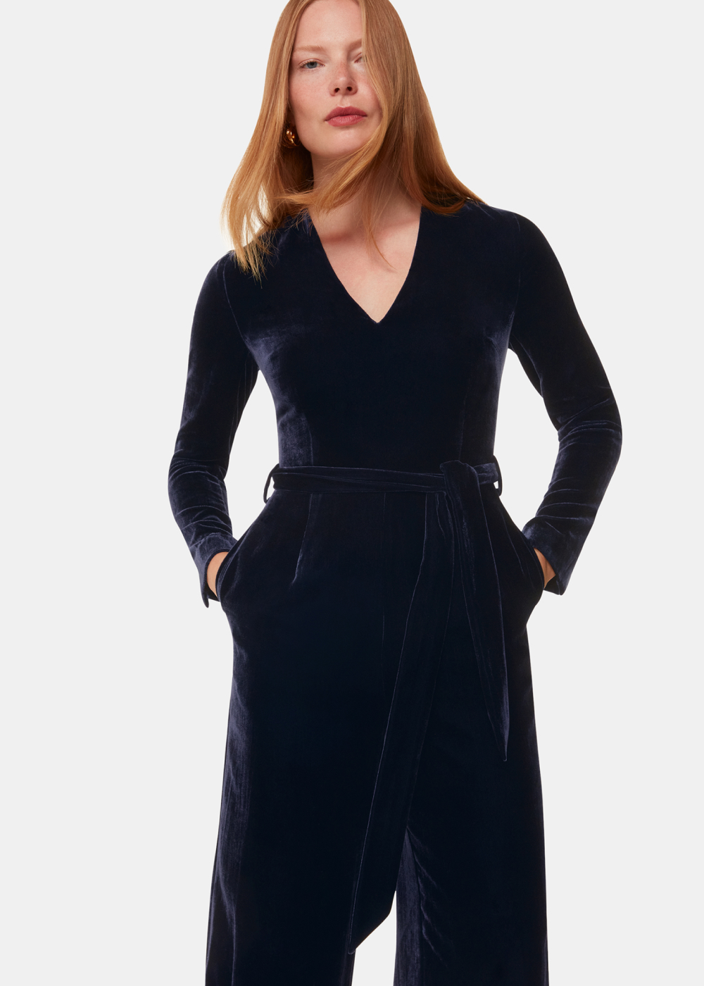 Navy Elora Velvet Jumpsuit