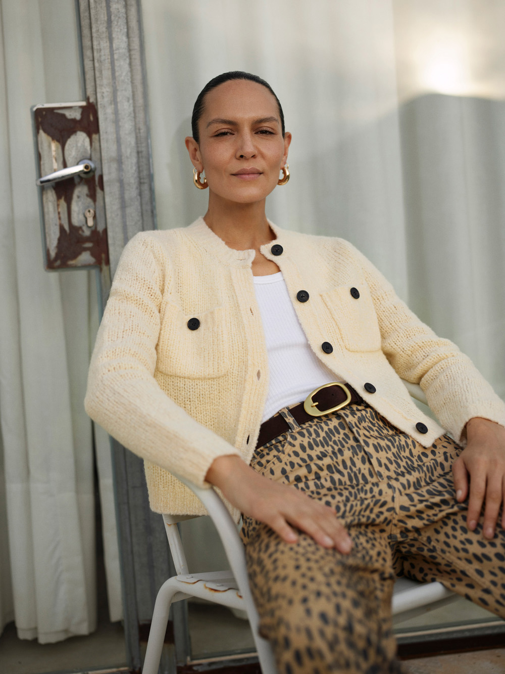 Ivory Wool Mix Textured Cardigan