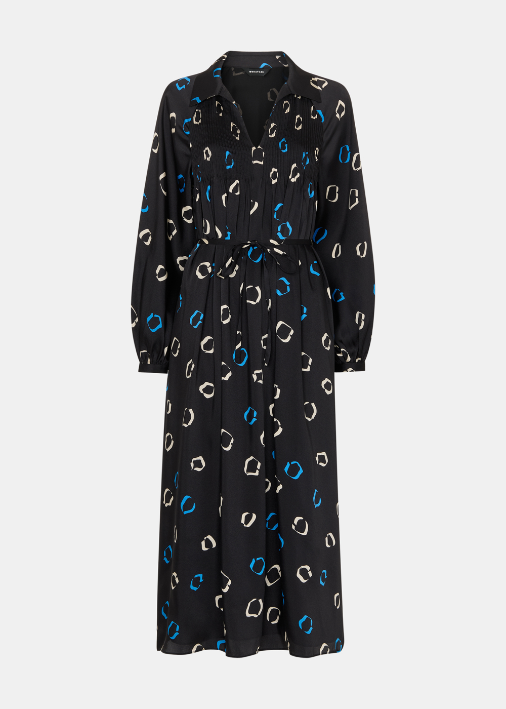 Black Scattered Hoops Midi Dress