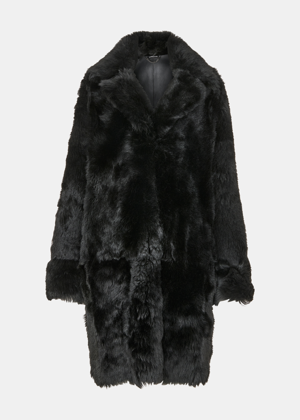 Black Odette Long Shearling Coat