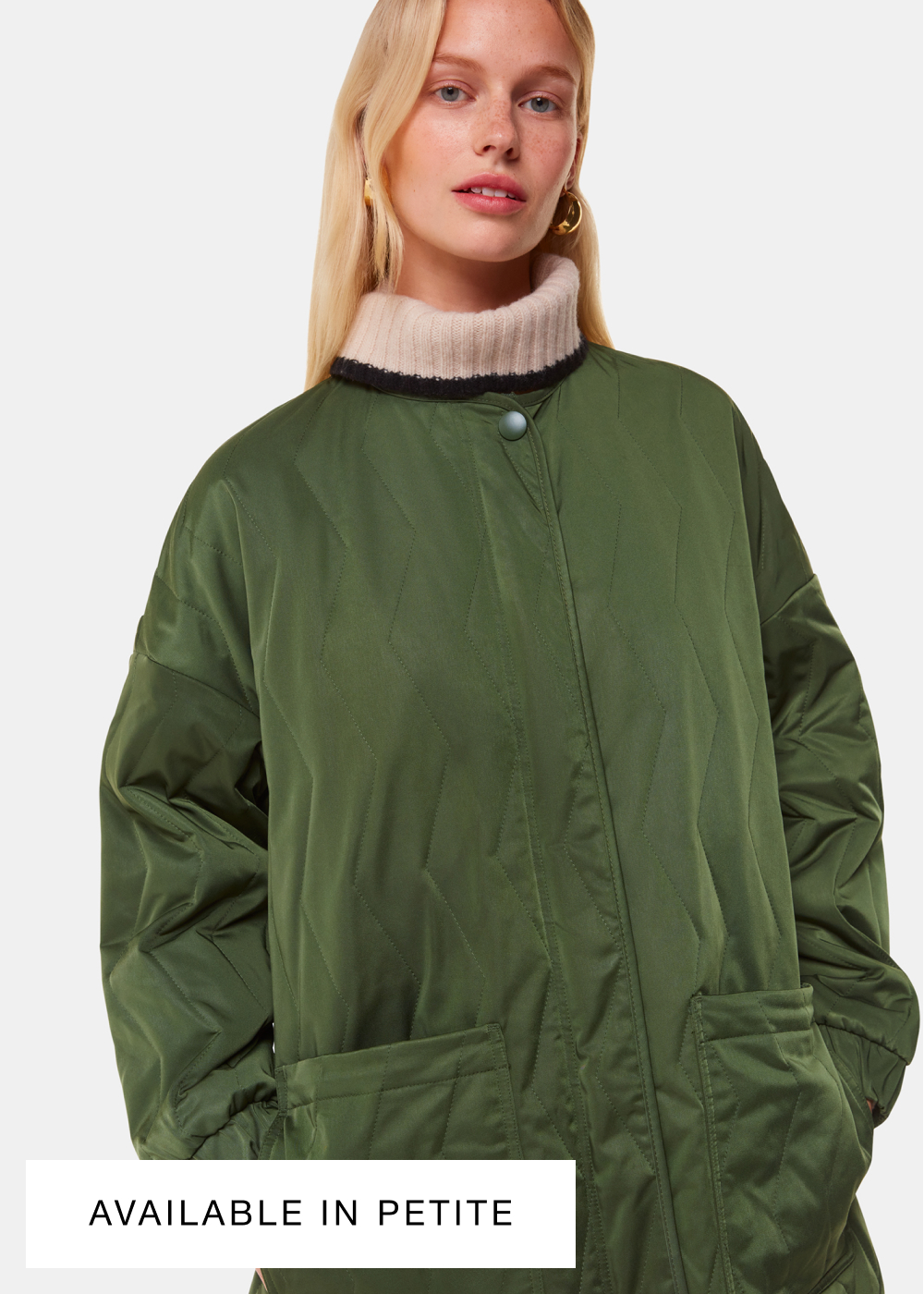 Khaki Esther Quilted Coat