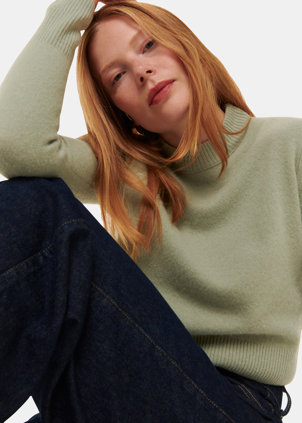 Sage Green Wool Cropped Sweater