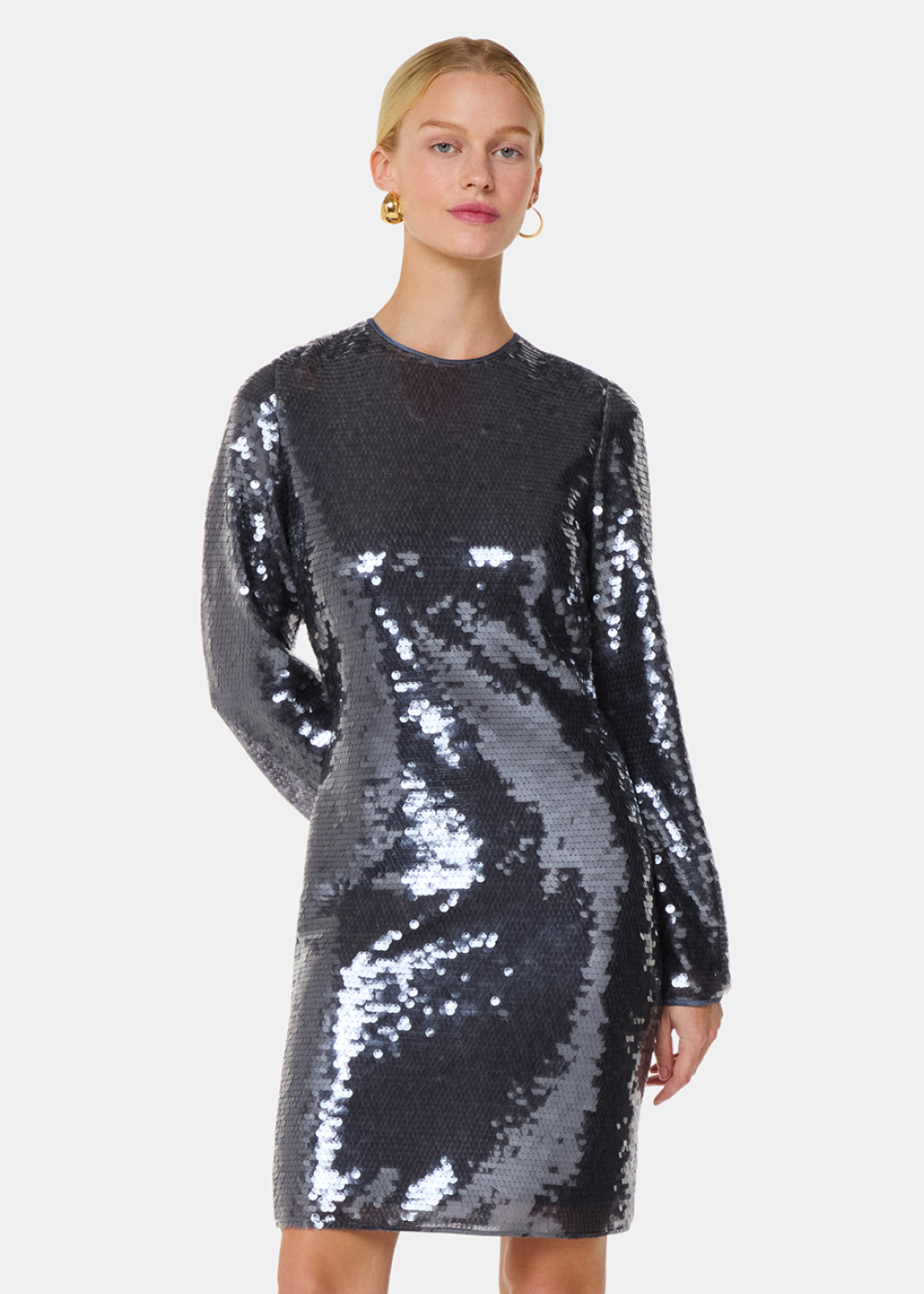 Pewter Sequin Mini Dress