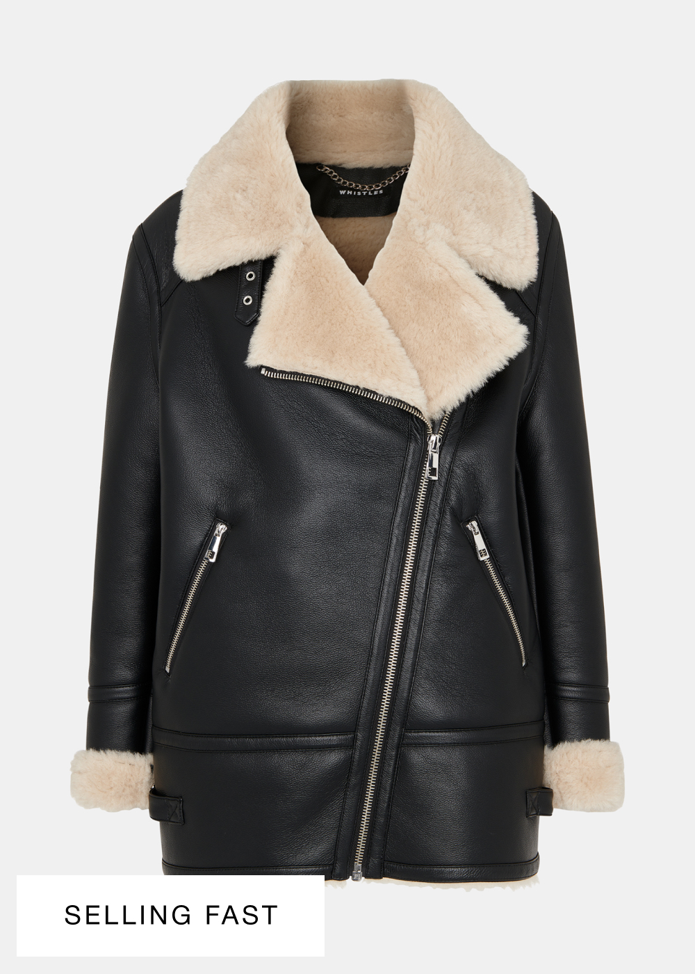 Black Faux Fur Aviator