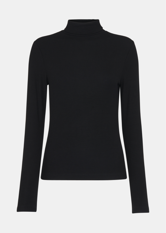 Black Essential Ribbed Polo