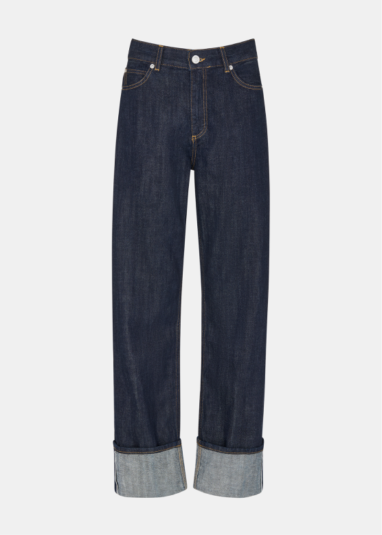 Dark Denim Turn Up Selvedge Jean