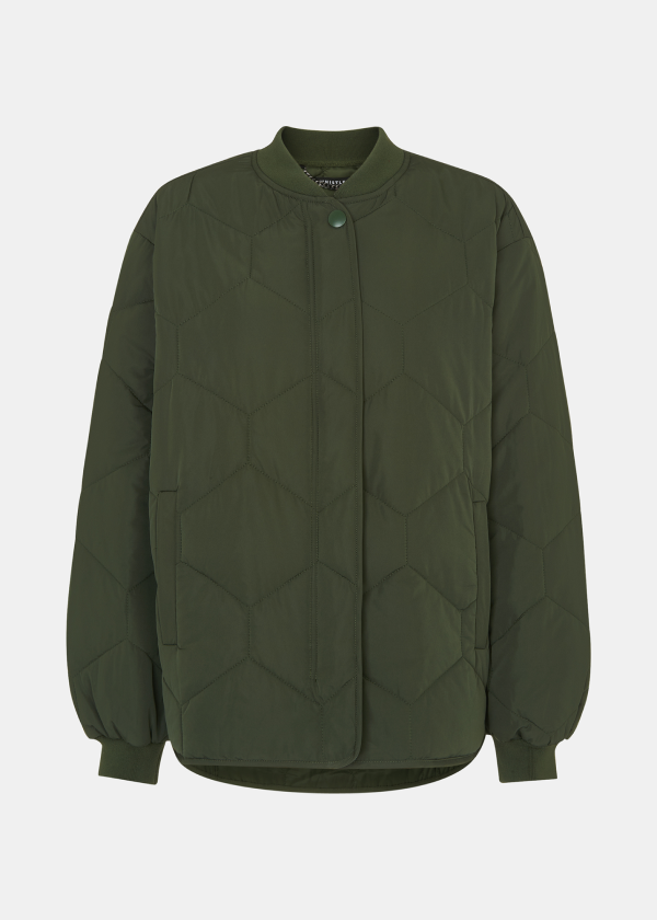 Khaki Ida Short Quilted Coat