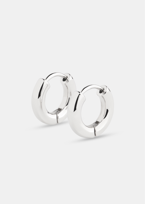 Silver Classic Huggie Hoop