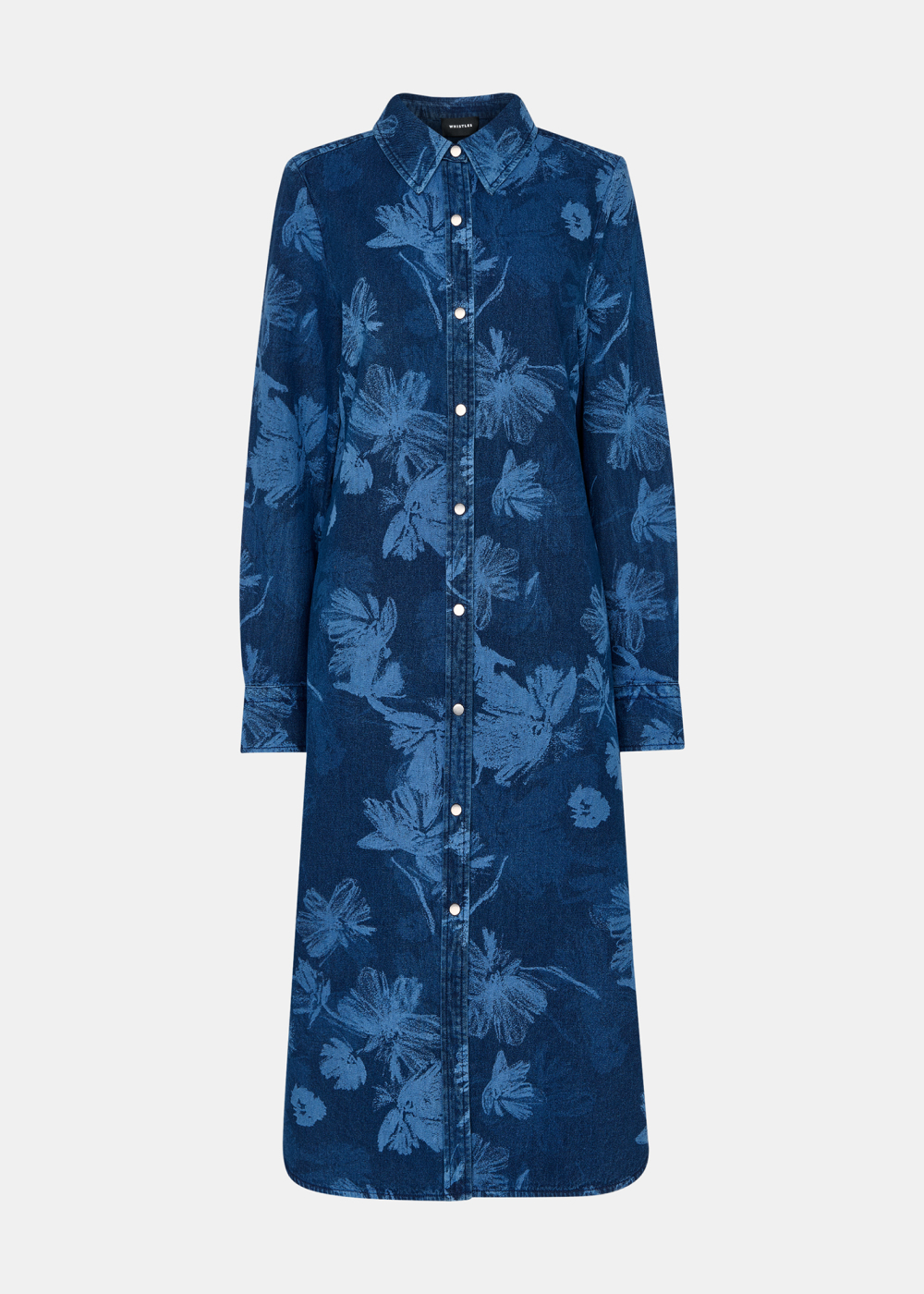 Chalk Print Denim Shirt Dress