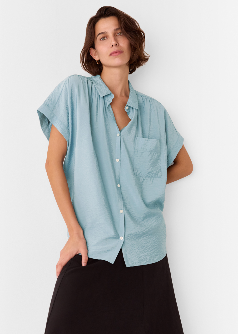Pale Blue Nicola Button Through Shirt