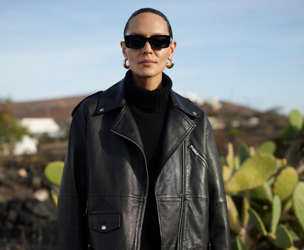 Shop Freja Leather Biker Jacket