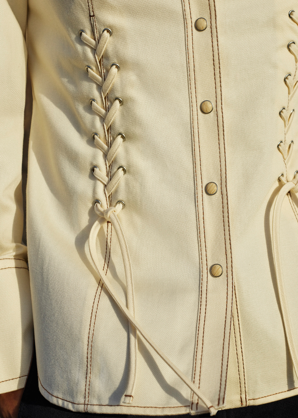White Addison Lace Detail Shirt