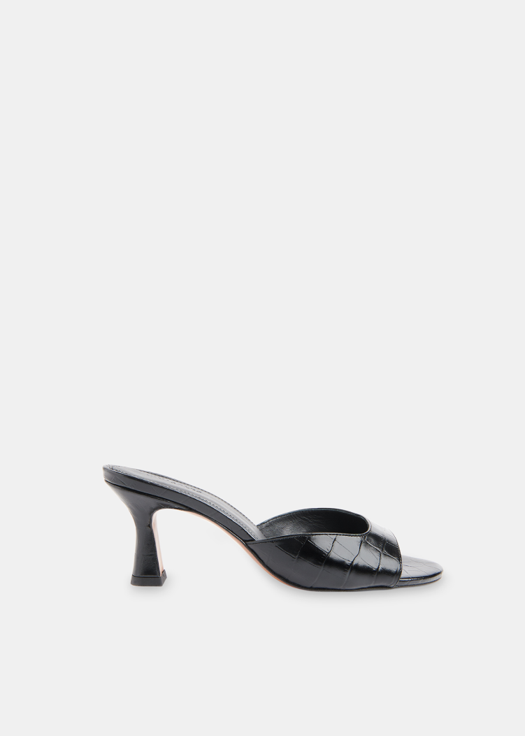 Black Pia Slip On Mule