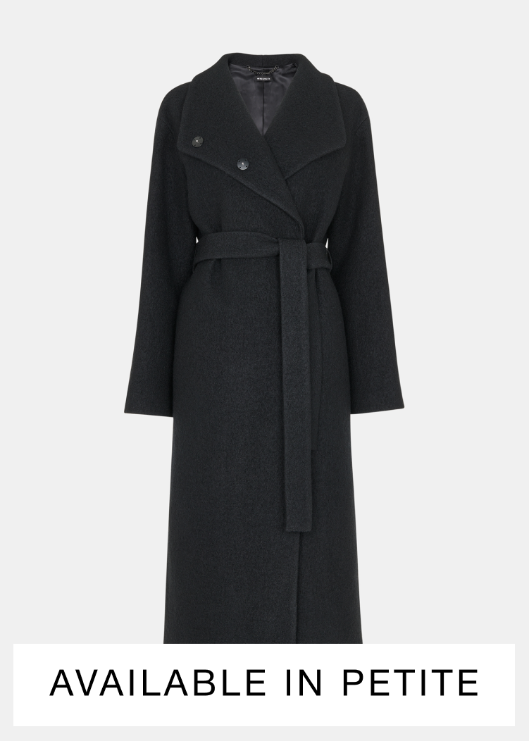 Black Morgan Funnel Neck Coat