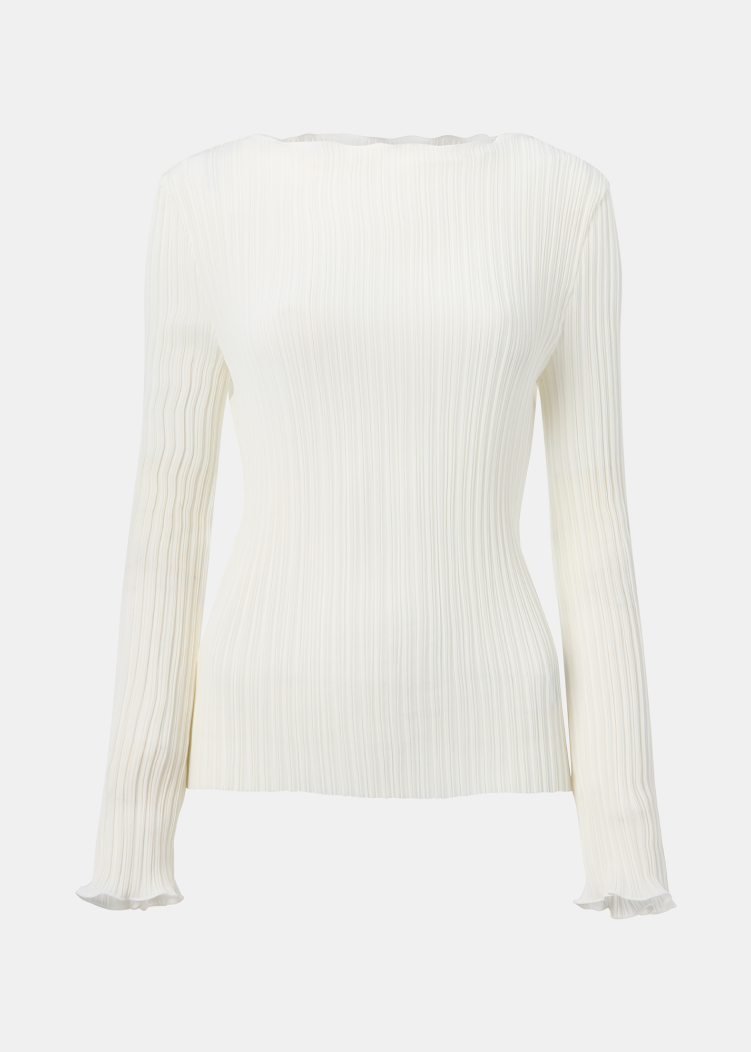 Ivory Elsa Plisse Top