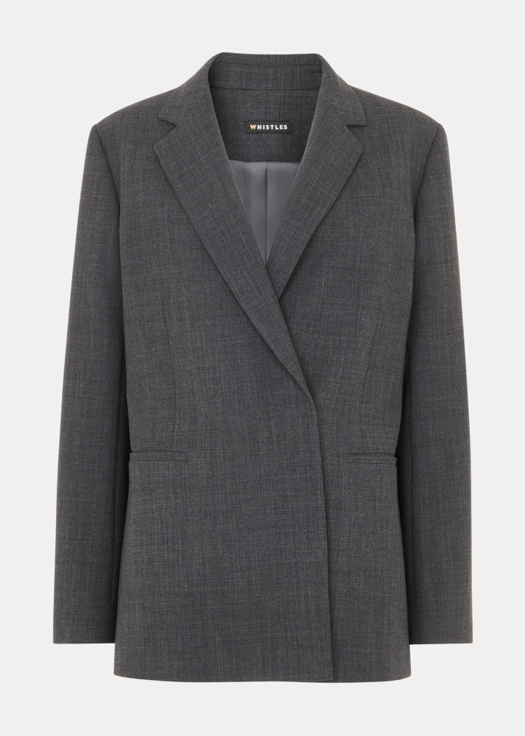 Grey Marl Natalie Wool Blend Blazer