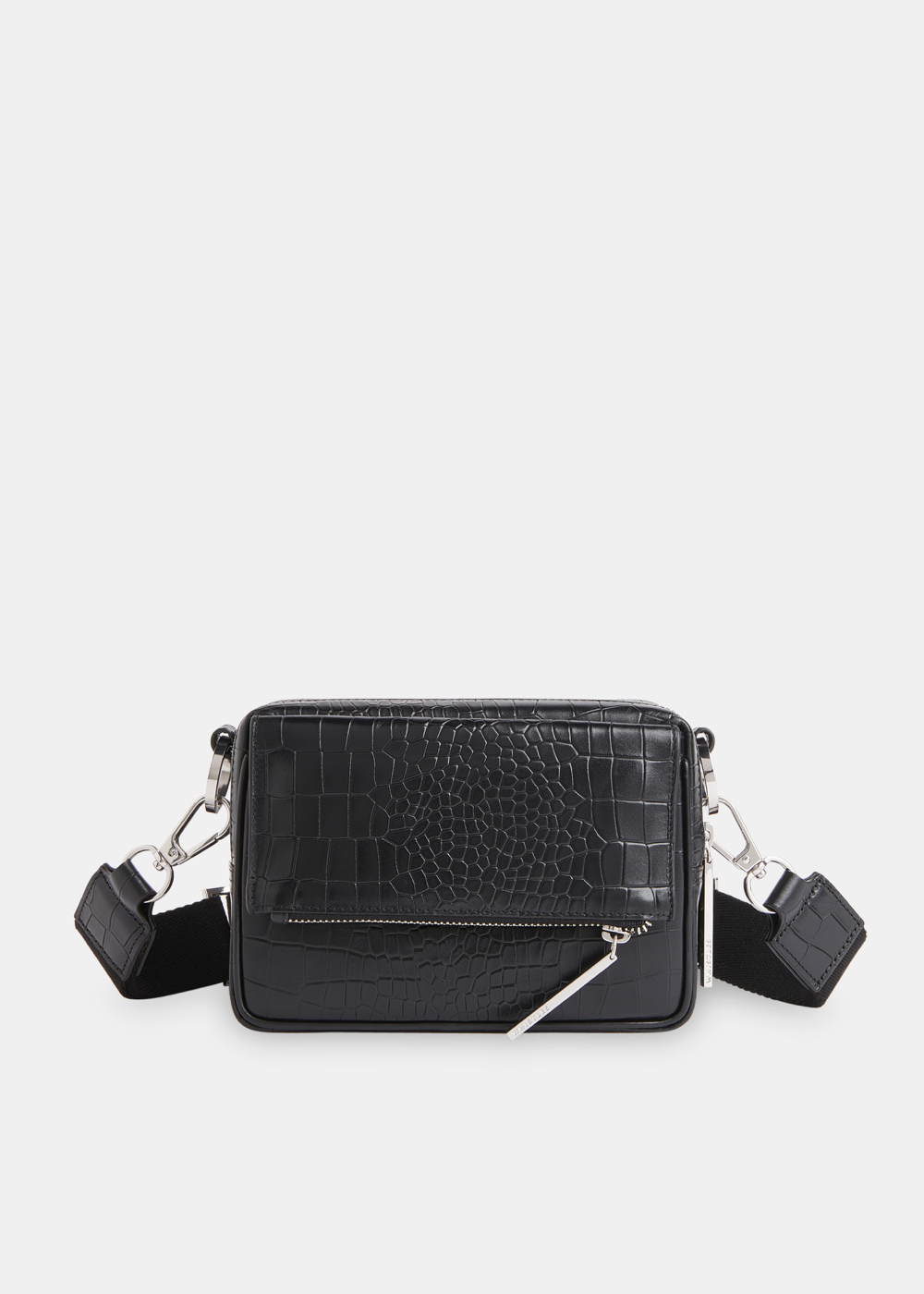 Black Bibi Croc Crossbody Bag