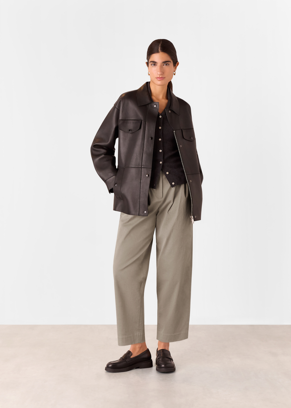 Taupe Bethany Barrel Leg Trouser