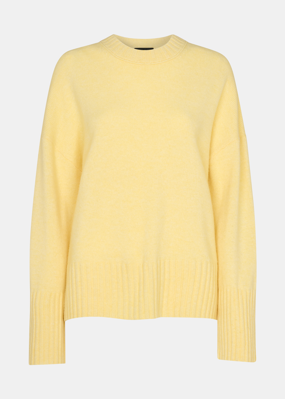Yellow Wool Ribbed Cuff Knit