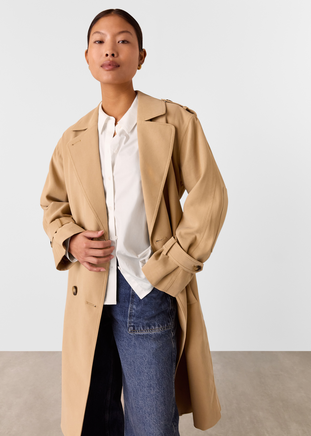 Neutral Riley Trench Coat