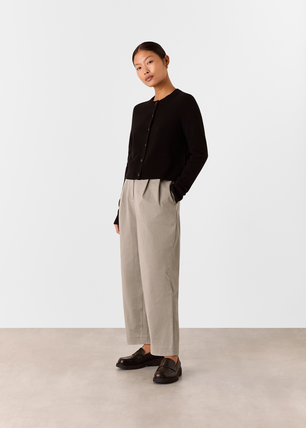 Taupe Bethany Barrel Leg Trouser
