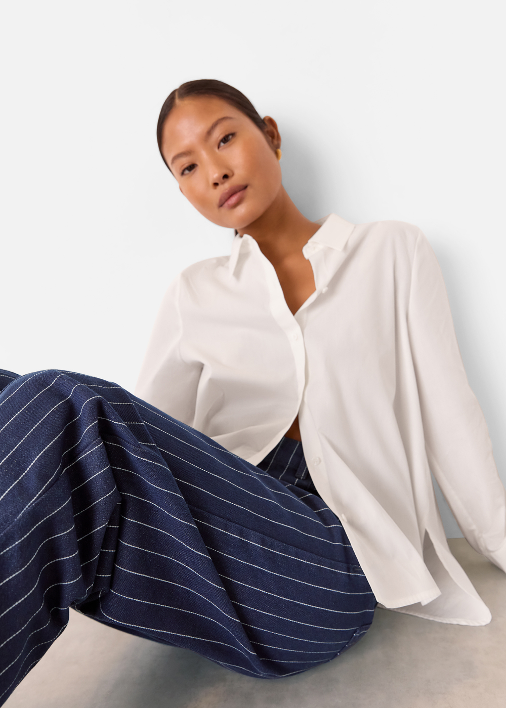White Boxy Cotton Shirt