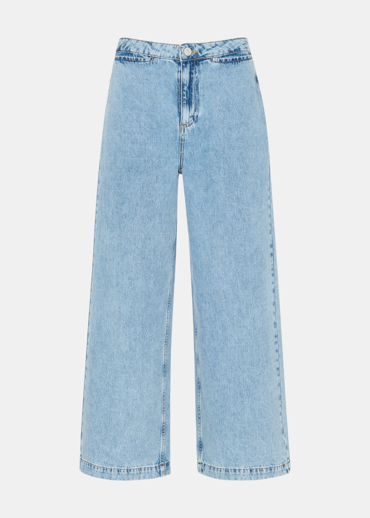 Light Wash Authentic Ankle Wide Leg Jean