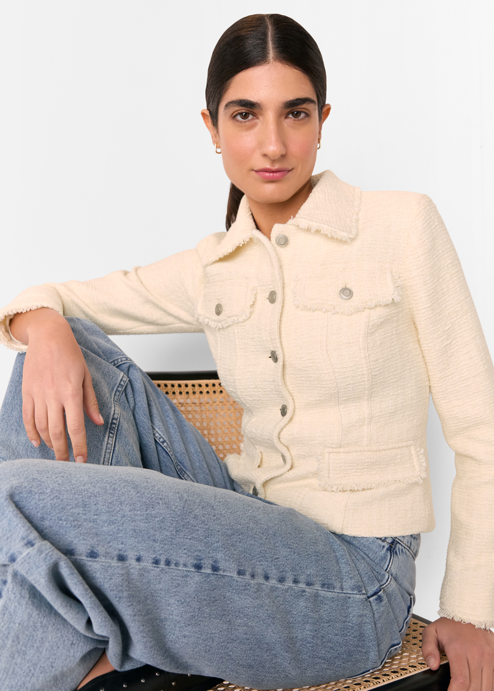 Ivory Lucie Boucle Jacket