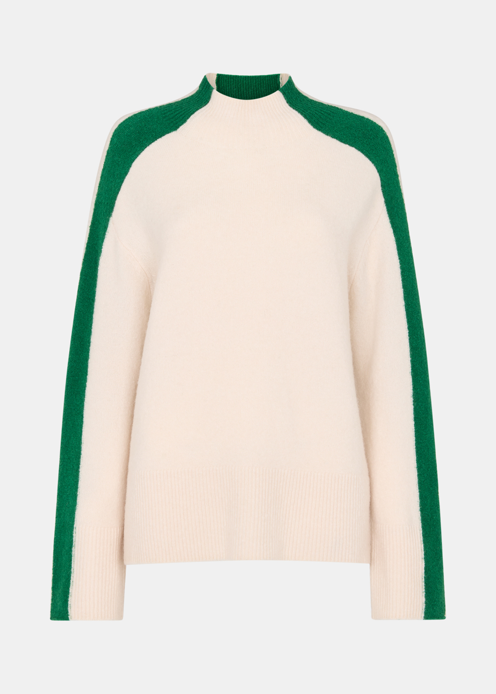 Green Colourblock Wool Mix Knit