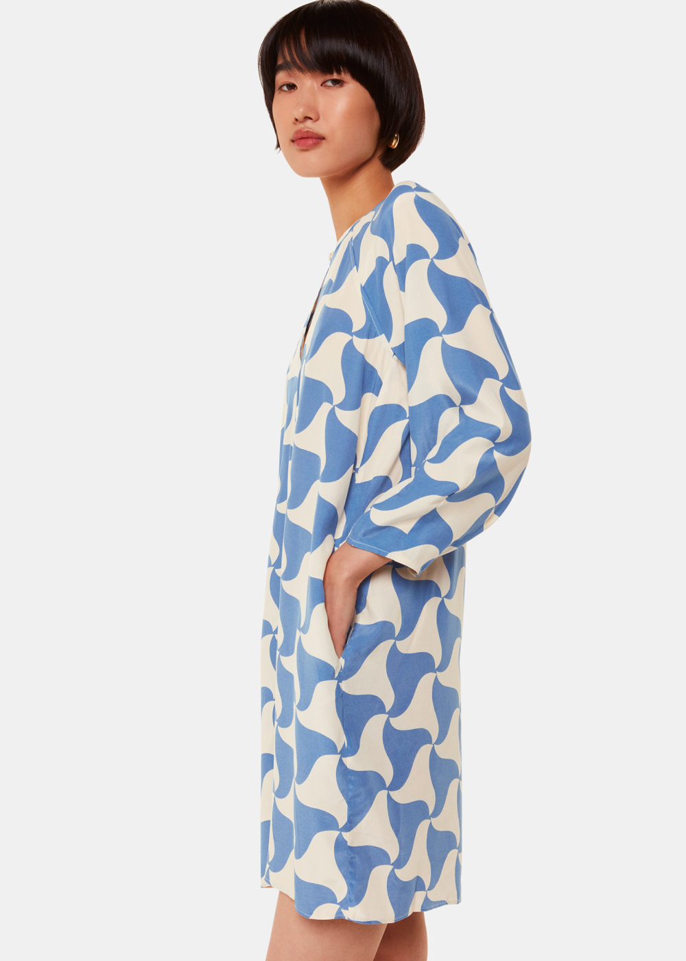 Blue Spun Triangle Dress