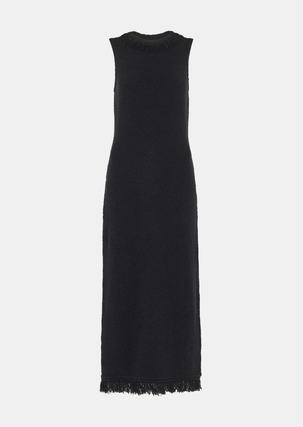 Black Fringe Detail Knitted Dress