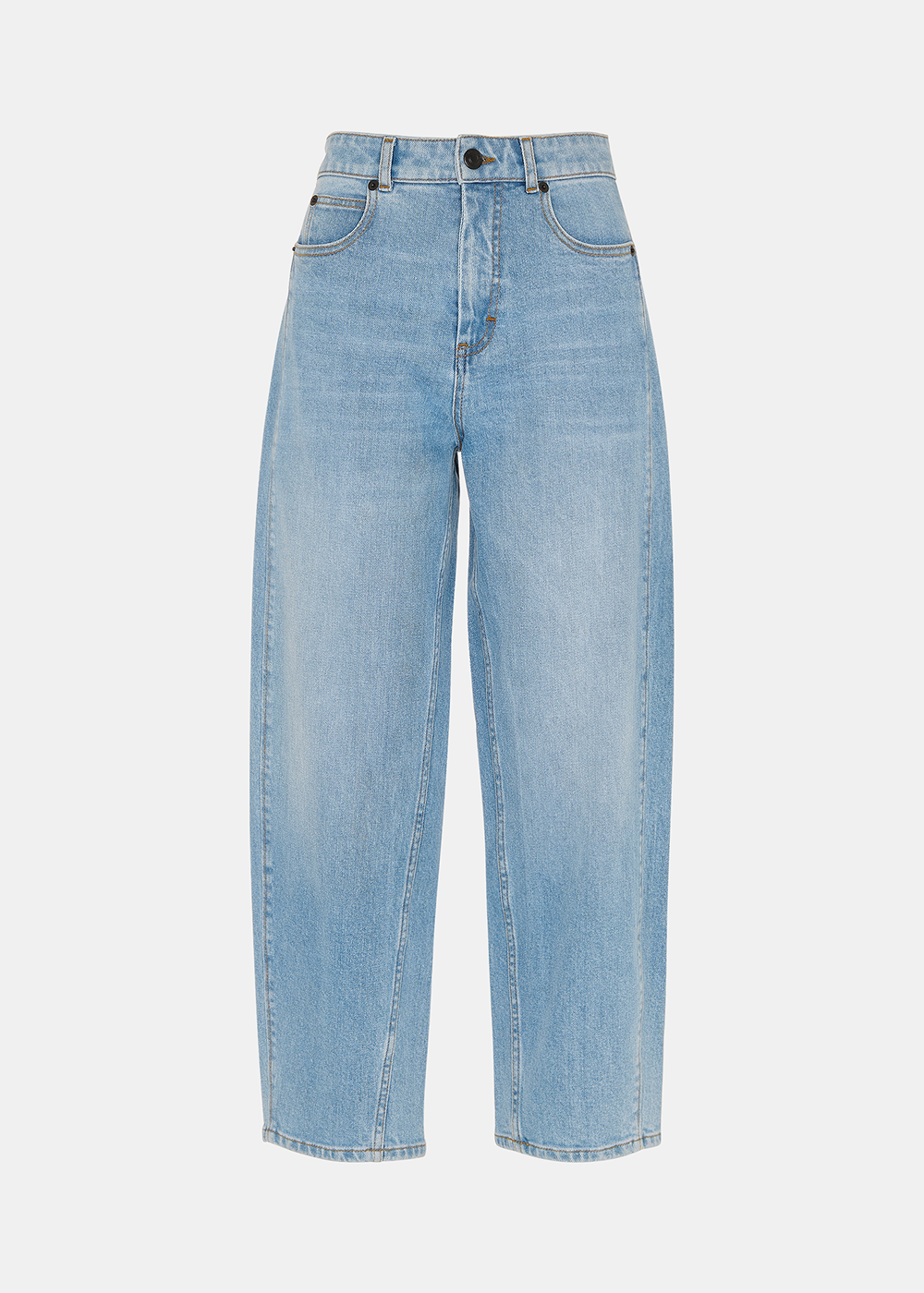 Light Wash Stretch Barrel Leg Jean