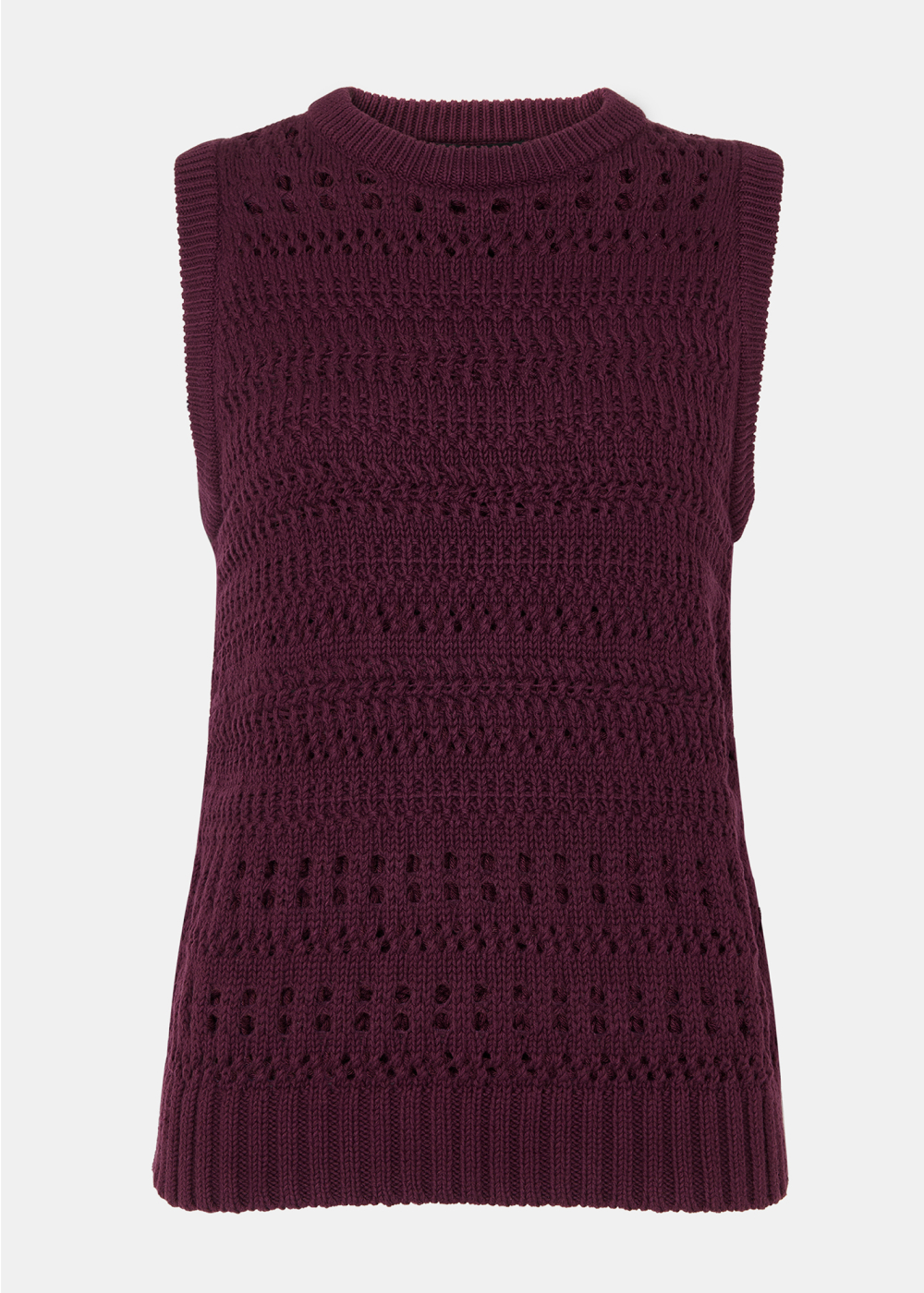 Plum Chunky Cotton Pointelle Tank