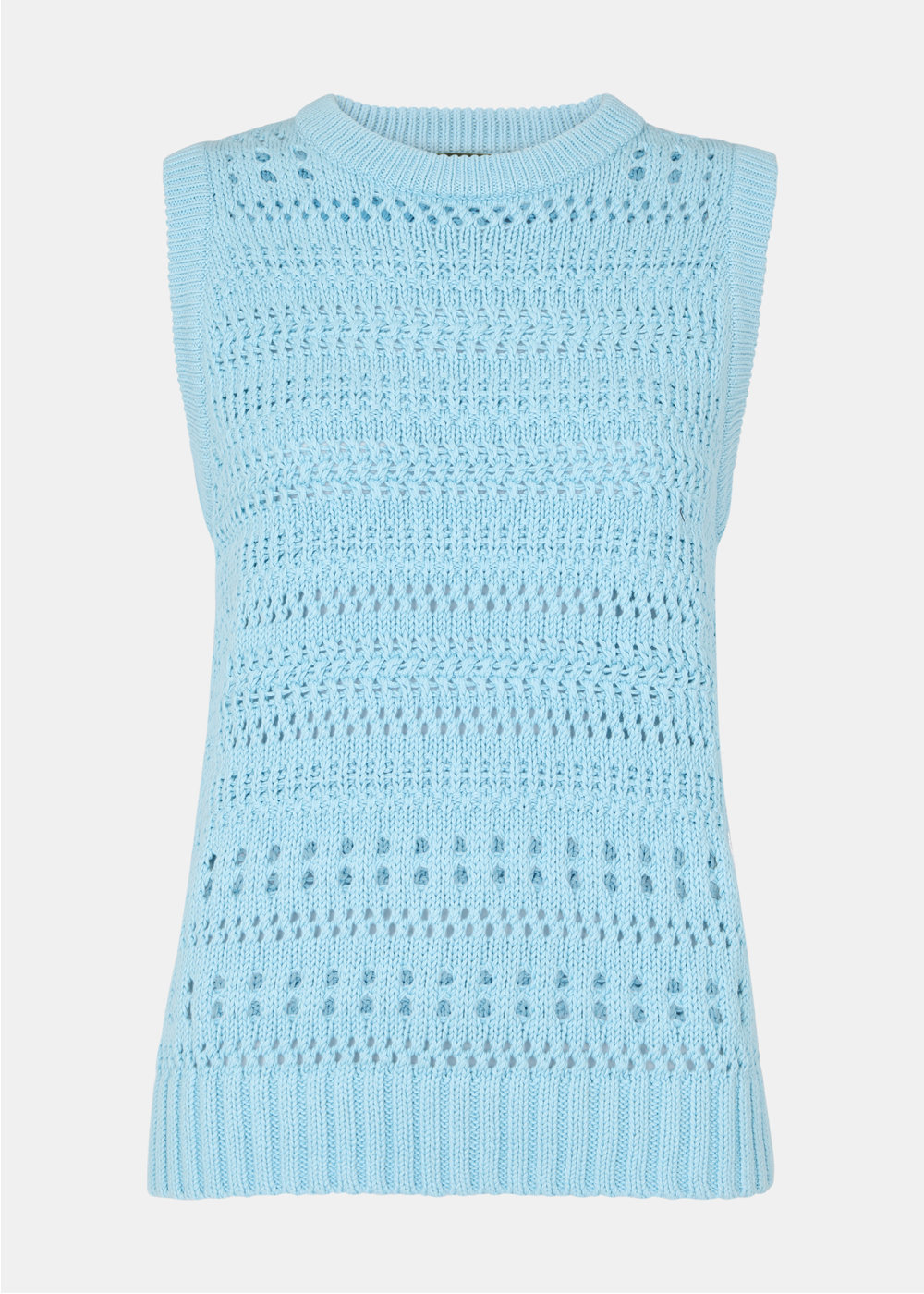 Blue Chunky Cotton Pointelle Tank