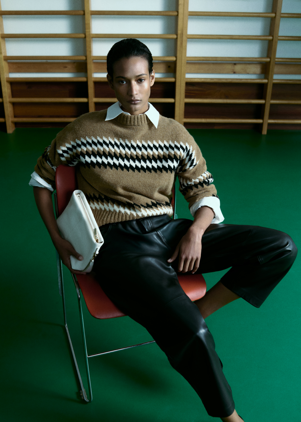 Camel Fairisle Detail Knit