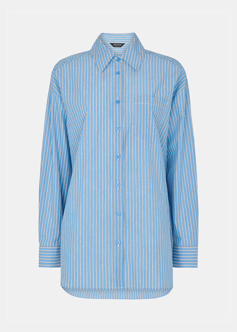 Blue Oversized Fit Stripe Shirt