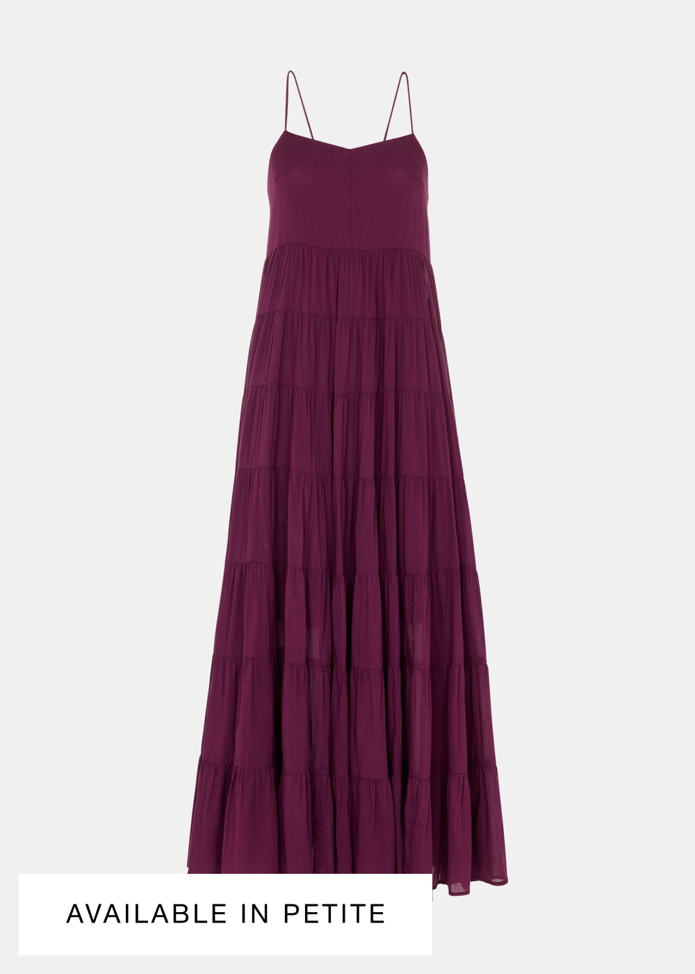 Plum Cotton Tiered Maxi Sun Dress