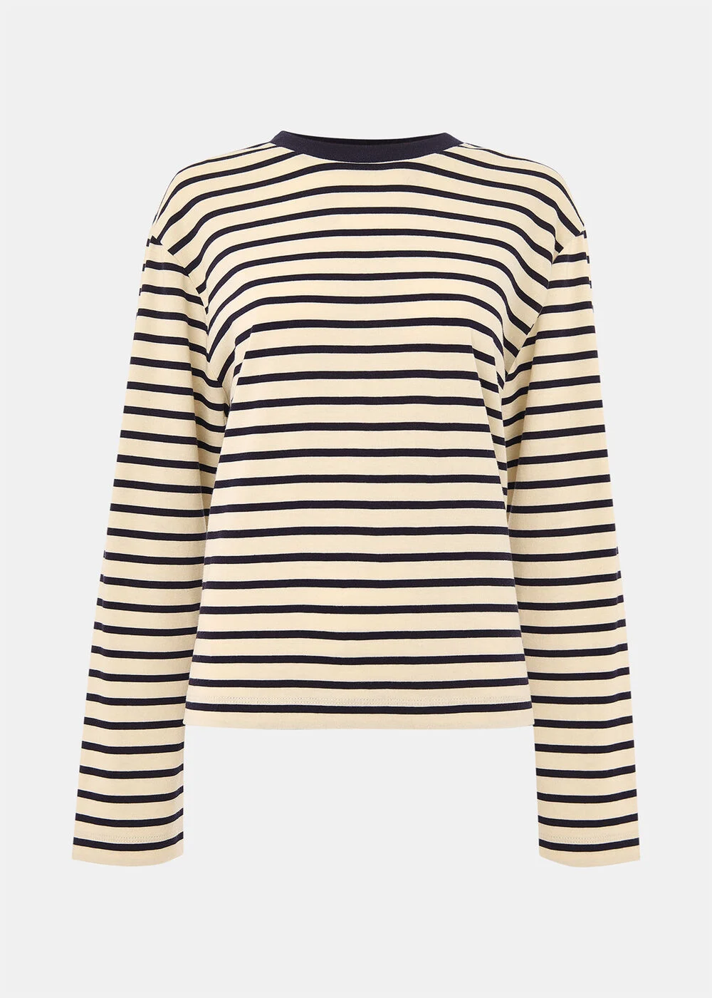 Ivory Stripe Cotton Jersey
