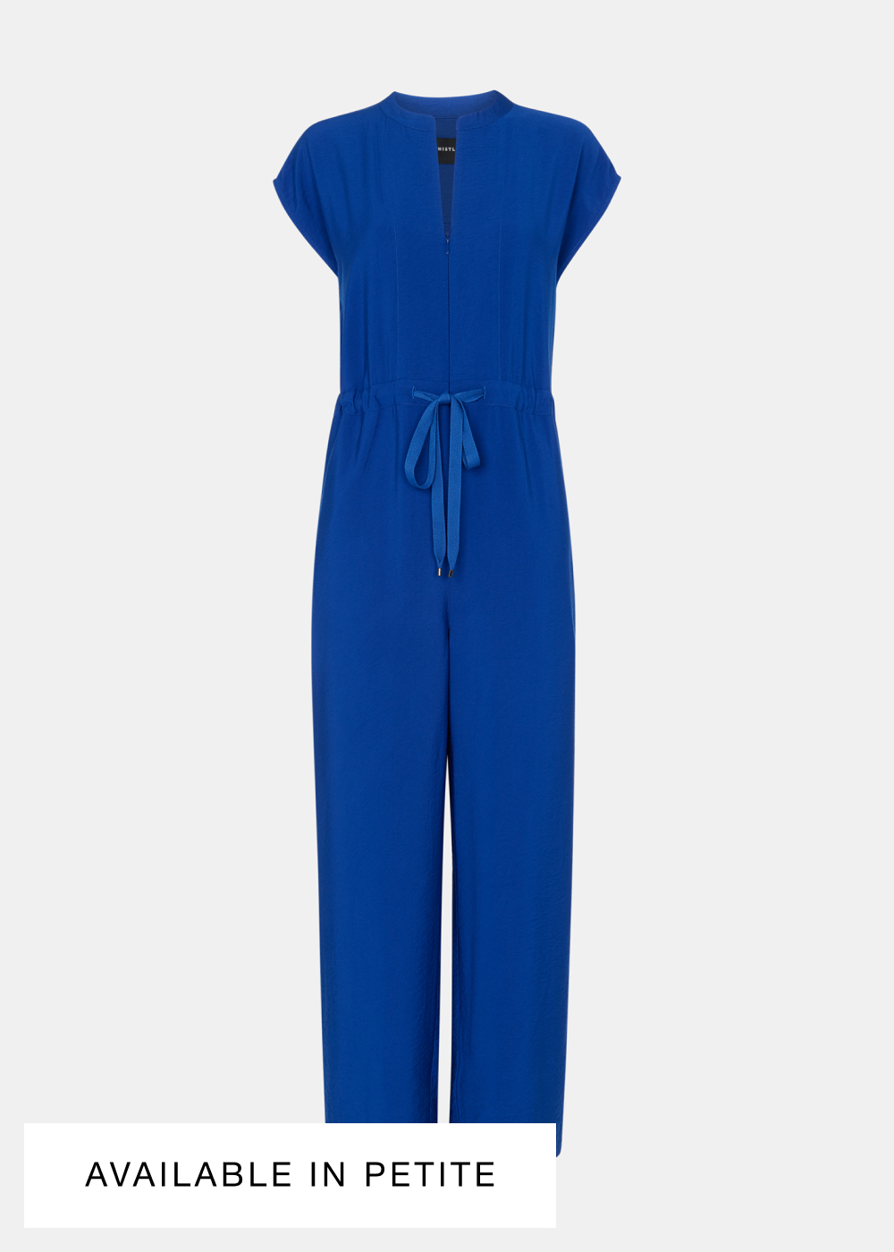 Cobalt Blue Sleeveless Drawstring Jumpsuit