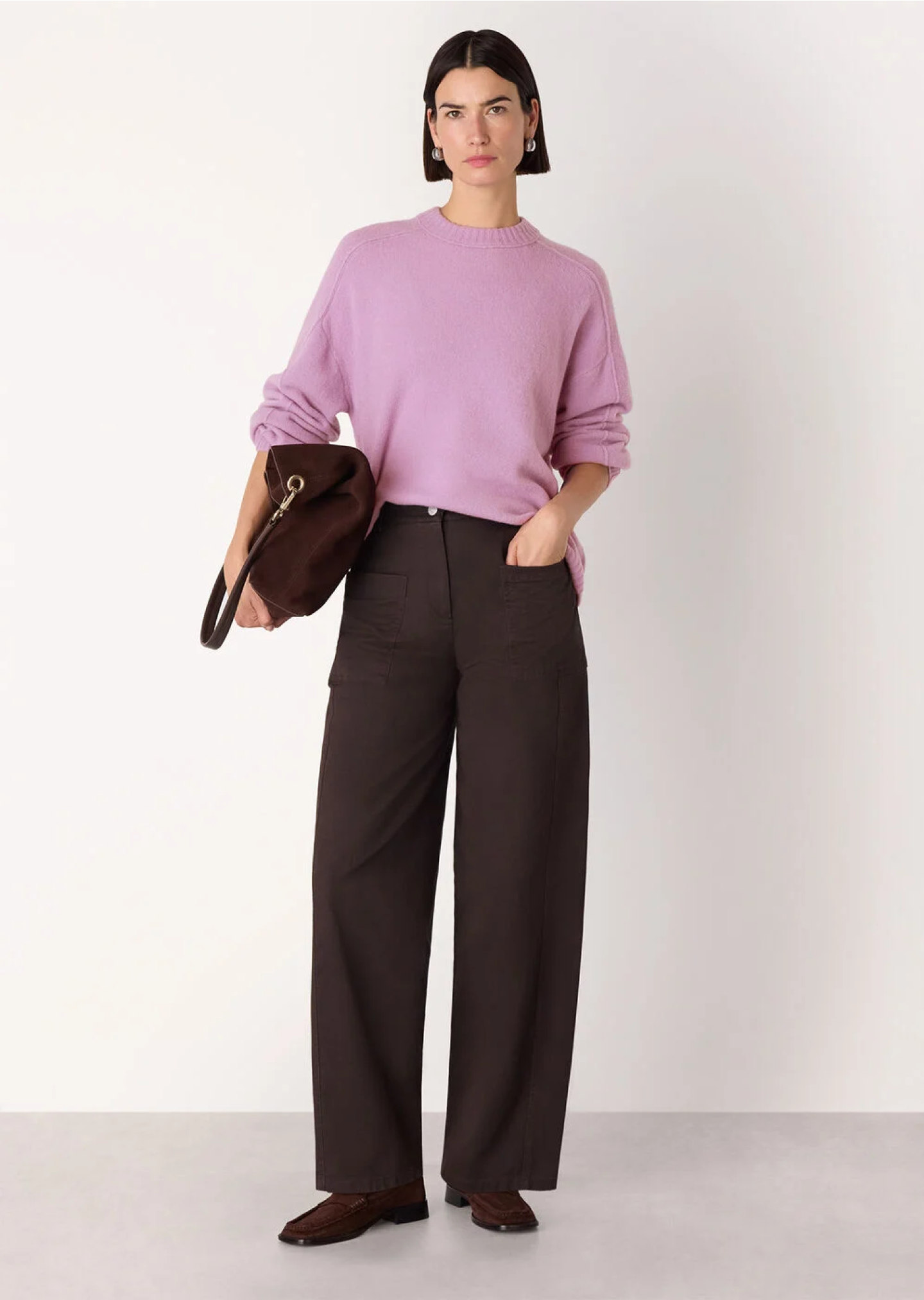 Lilac Wool Mix Seam Detail Knit